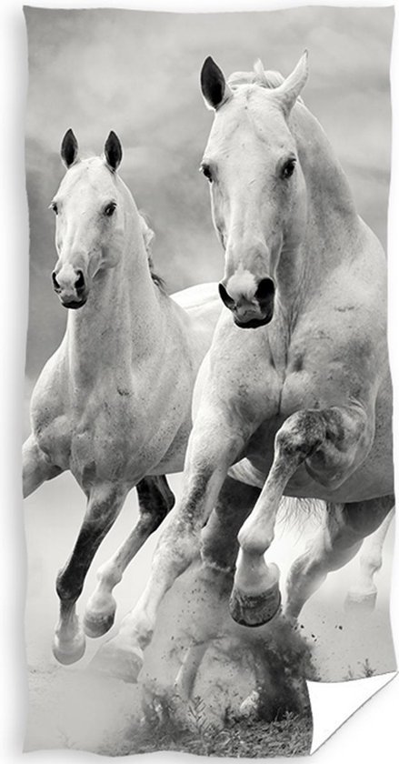 Animal Pictures Strandlaken Wit Paard - 70 x 140 cm - Katoen