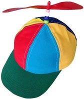 2x casquettes colorées avec hélice rouge - casquettes de baseball casquettes d'hélice - accessoire de costume