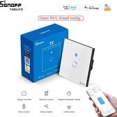 Sonoff - Enkelpolige Schakelaar ( Zonder NUL draad ) Single Wire - 1 Gang -  TX T4EU1C Serie - Geschikt voor Google home en Amazon Alexa - Werkt op IOS & Android.