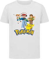 Pokemon - T-shirt kinderen - Maat 152/158 - 12-13 jaar - T-shirt wit korte mouw