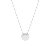 YO&NO - Ketting - Zilver - Gourmet - Rondje - Graveer - 1,0mm - 40 + 5 cm - Sieraden vrouw - Gerhodineerd - Zilver 925