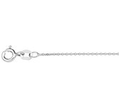 YO&NO - Ketting - Zilver -  Anker plat - 1,2 mm - 41 + 4 cm -  Sieraden vrouw - Gerhodineerd - Zilver 925