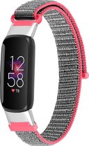 YONO Nylon Velcro Bandje geschikt voor Fitbit Luxe - Grijs