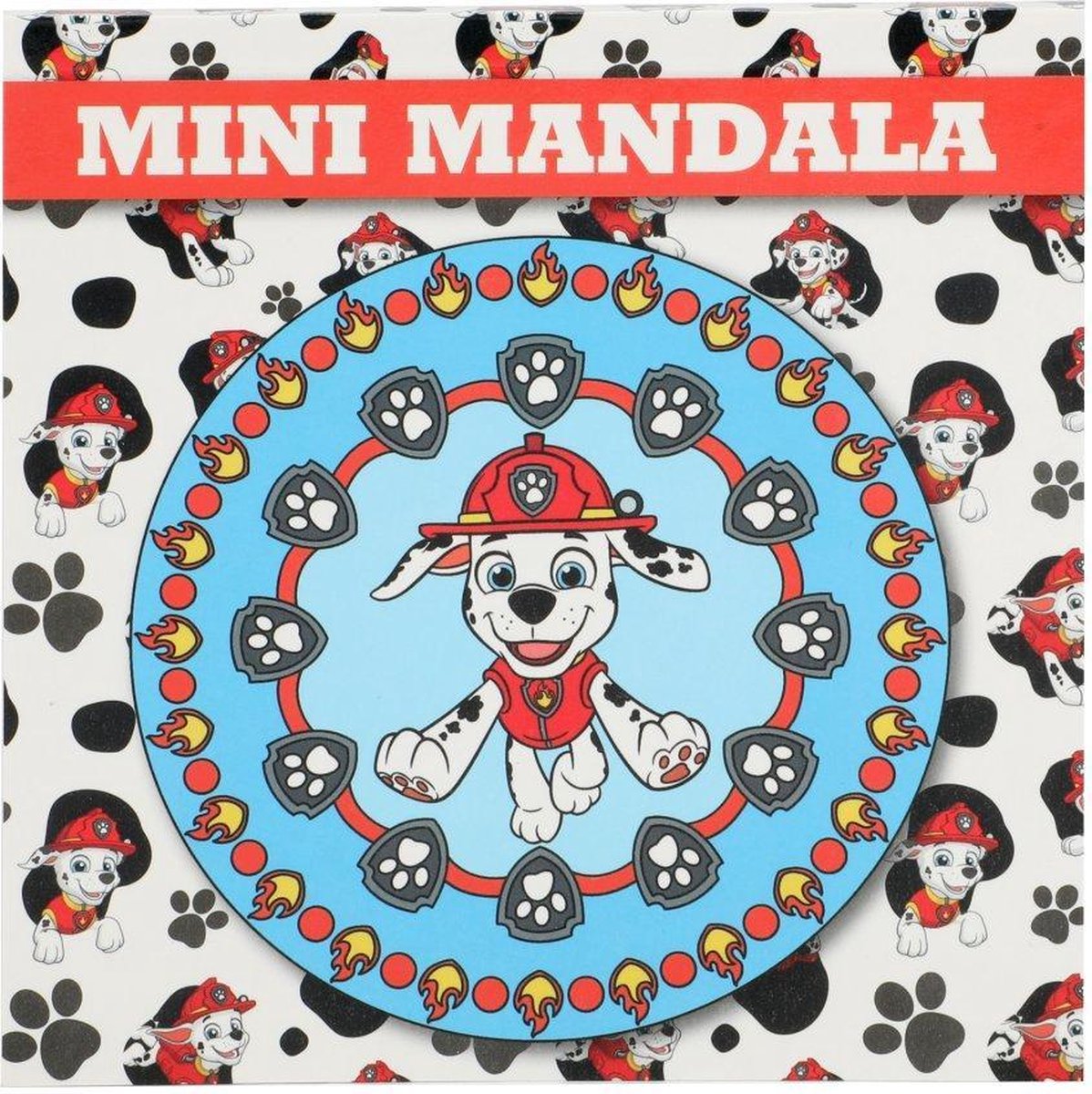 Mini Mandala Kleurboek Paw Patrol "marshall" 12x12 cm 48 Kleurplaten