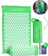 Spijkermat Ontspanning Set Acupressuur Mat - Triggerpoint Mat - Acupunctuur Mat - Wellness giftset - Acupunctuur Pen - Cold Pack - Draagtas - Groen - Belum®