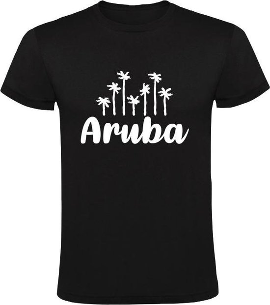 Foto: Aruba heren t shirt antillen caraiben vakantie eiland reizen palmbomen zon strand cadeau