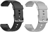 Smartwatch-Trends S205L – Vervanging Horlogeband –  Siliconen bandje - Zwart en Grijs