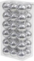 72x Zilveren kunststof kerstballen 6 cm - Glans - Onbreekbare plastic kerstballen - Kerstboomversiering Zilver
