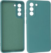 Hoesje Geschikt voor de Samsung Galaxy S21 FE - Fashion Color Backcover Telefoonhoesje - Donker Groen