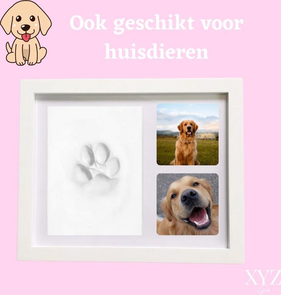 XYZ Goods Baby Fotolijst - met Klei Afdruk Voet en Hand ( Gipsafdruk baby ) - Kraamcadeau Jongen / Kraamcadeau Meisje - Babyshower - Kraampakket / Geboorte Cadeau - Baby Artikelen van XYZ Goods — afbeelding 4
