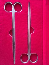 Belux Surgical / Set van 2 Metzenbaum schaar gebogen 18cm RVS Japans Staal 100%