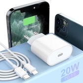 20W USB-C Snellader Geschikt voor: Apple iPhone 12 / 12 Pro / 12 Pro Max / 11 / X / XR / XS Oplader + kabel