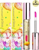 Glamfox Honey Flower Lip Gloss - Lip Plumper Lipgloss Met 24 Karaat Goudschilfers En Honing Bloem - 2-Pack