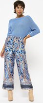 LOLALIZA Wijde broek met paisleyprint - Marine Blauw - Maat L