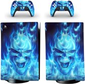 Skin Blue Skull - stickerset geschikt voor de Playstation 5 | 1 console en 2 controller stickers geschikt voor de PS5
