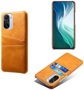 Xiaomi Mi 11i Hoesje - MobyDefend Lederen Backcover Met Vakjes Voor Pasjes - Cognacbruin - GSM Hoesje - Telefoonhoesje Geschikt Voor Xiaomi Mi 11i