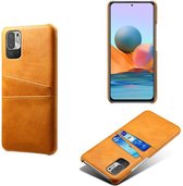 Xiaomi Redmi Note 10 5G Hoesje, MobyDefend Lederen Backcover Met Vakjes Voor Pasjes, Cognacbruin | GSM Hoesje / Telefoonhoesje Geschikt Voor: Xiaomi Redmi Note 10 5G