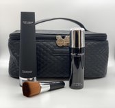 MARC INBANE  Set t.w.v. €119,95 - Travelsize Natural Tanning Spray (50ml) - Brush - Black Exfoliator (75ml) - in een luxe cometicbag