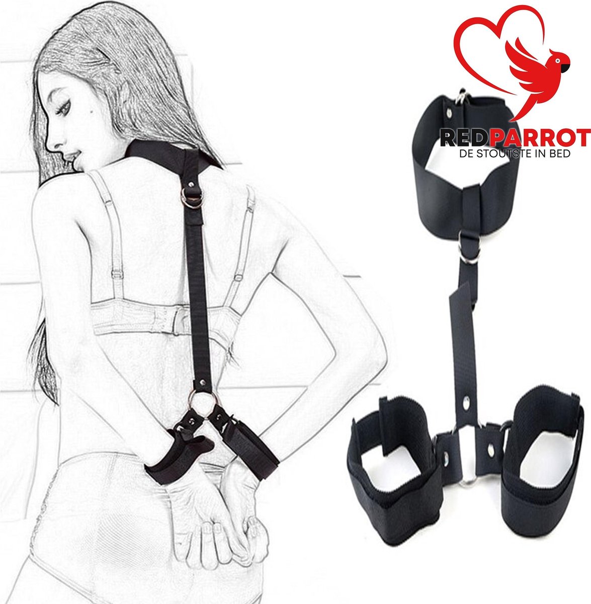 Goedkoopste Bondage handboeien | Vastbinden | Handboeien op de rug | Bondage set | BDSM | SM vastmaken | Harde SM | Luxe handboeien