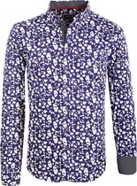 Carisma Stretch Overhemd Met Bloemenprint Blauw 8417 - L