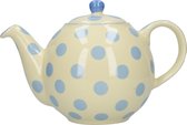 London Pottery Theepot Globe 900 Ml Keramiek Ivoorwit/blauw