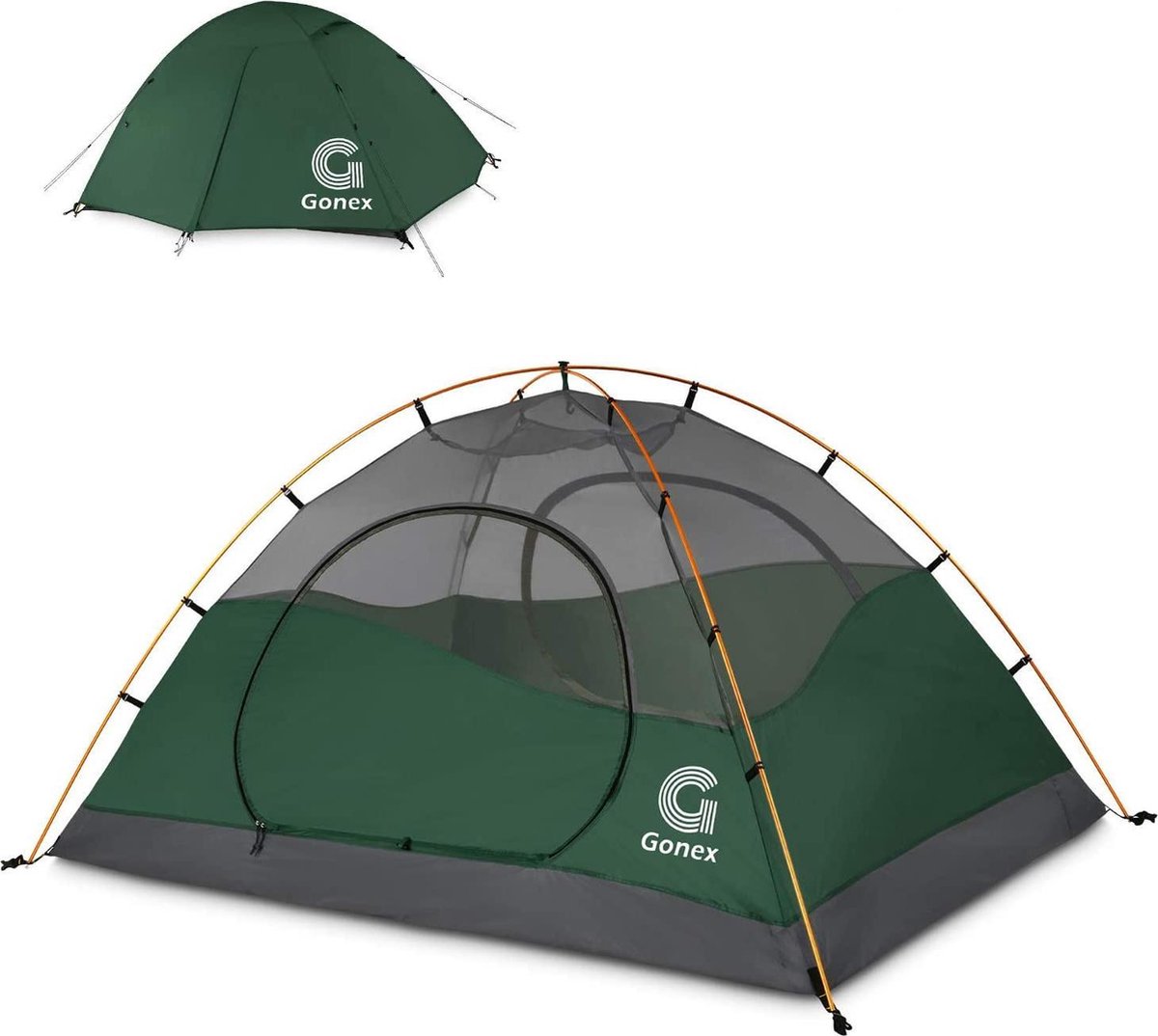tent 4 persoons -gonex camping 2/4 person tent, ultralight wind waterdichte dome tent, pu2000 mm, 3 seizoenen, easy setup voor trekking, gezinnen, festivals, backpacken en bergbeklimmen - (WK 02123)