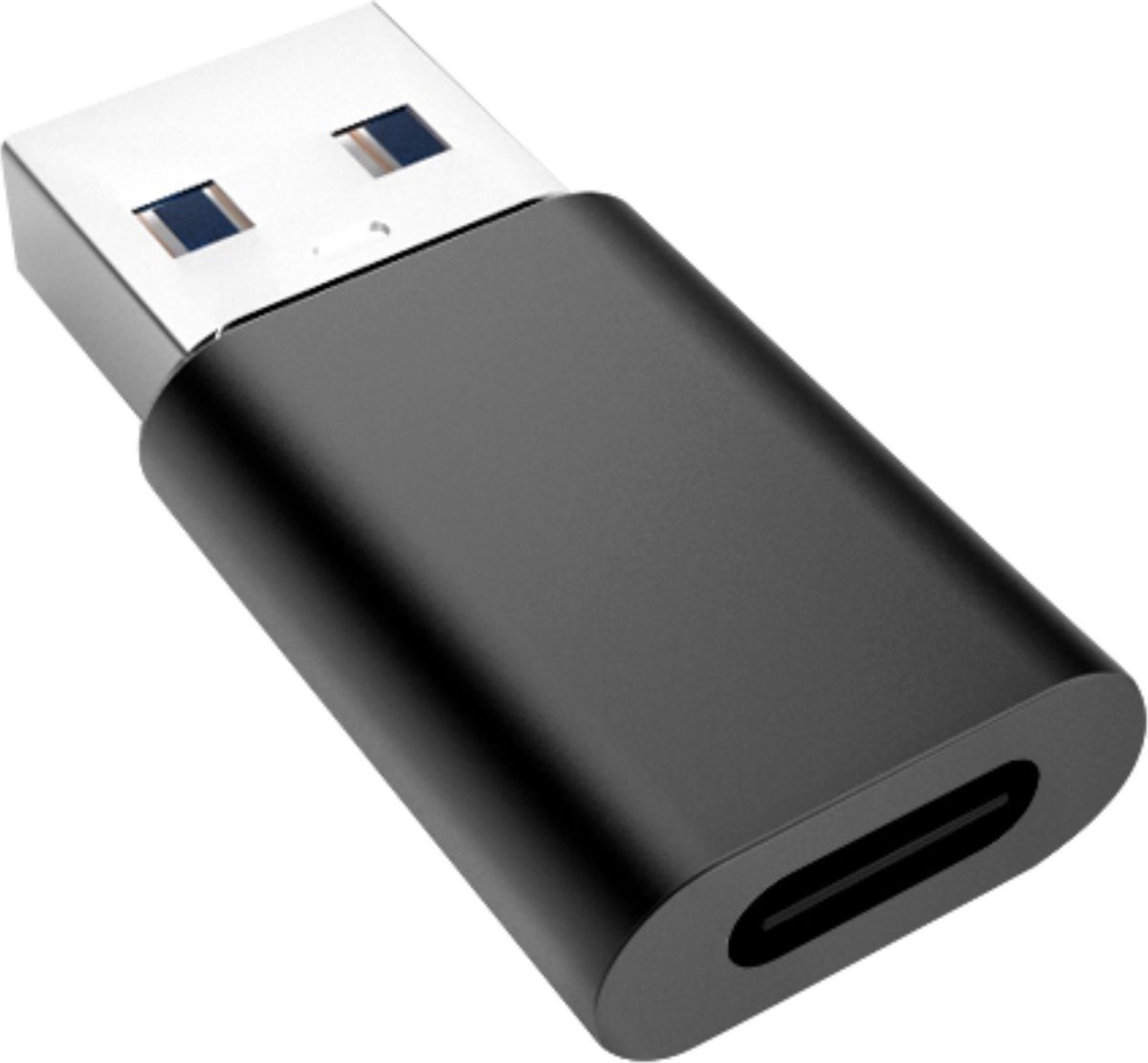 USB A naar C adapter - USB 2.0 - HighSpeed - Aluminium - Zwart - Allteq