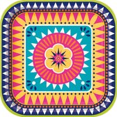 Unique Feestborden Boho Fiesta 23 Cm 8 Stuks Multicolor