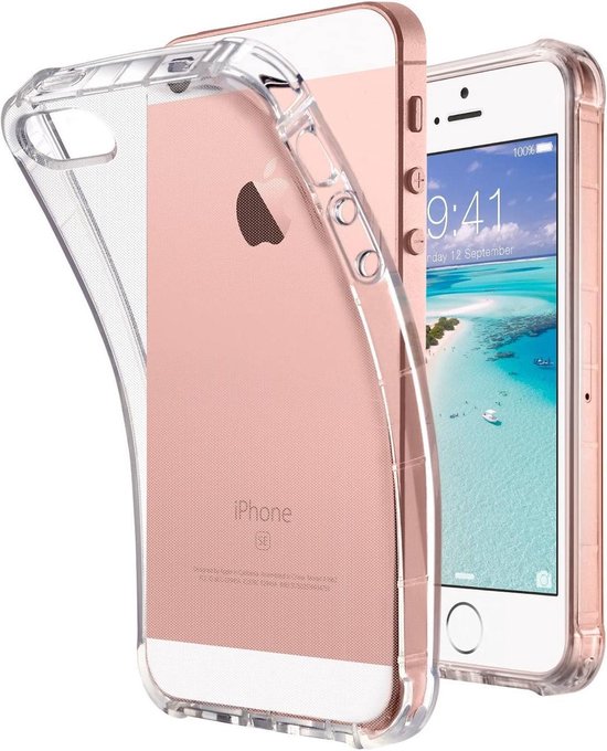 Coque transparente antichoc en silicone pour iPhone 5s / iPhone 5 / iPhone  SE avec 2... | bol