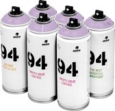 MTN 94 Aura Violet - lila spuitverf - 6 stuks - 400ml lage druk en matte afwerking