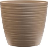 Pot Groove Couple Boston Greybeige 22x20 cm beige ronde bloempot voor binnen