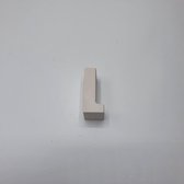 Gipsen letter L, onbehandeld gips, 5,5 cm hoog, wit