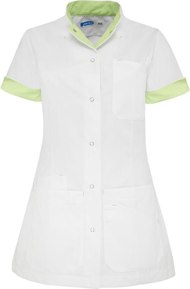 De Berkel Livia zorgjas-M -wit/lime (B3160326810M)