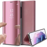 Samsung Galaxy S21 FE - Étui de livre Miroir Or Rose