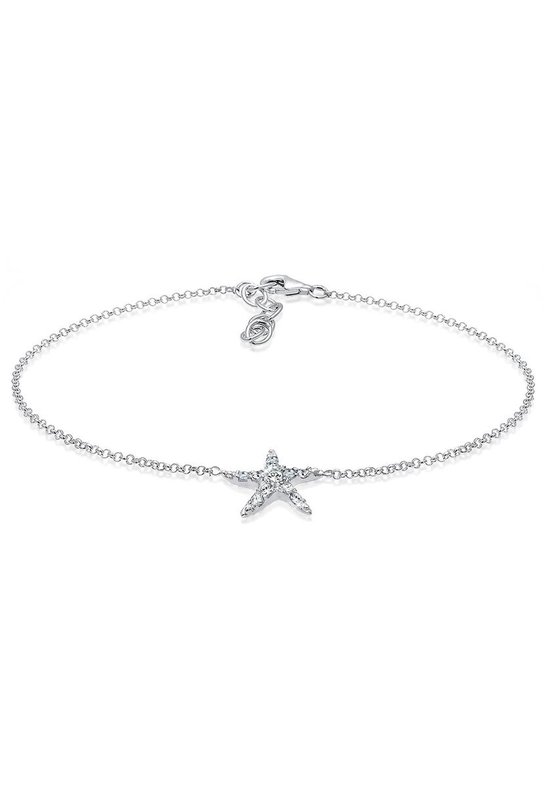 Elli Voetsieraden zeester Kristal 925 Sterling Zilver