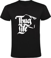Thug Life Heren t-shirt | joint | ganster | west side | tupac | rap | Zwart