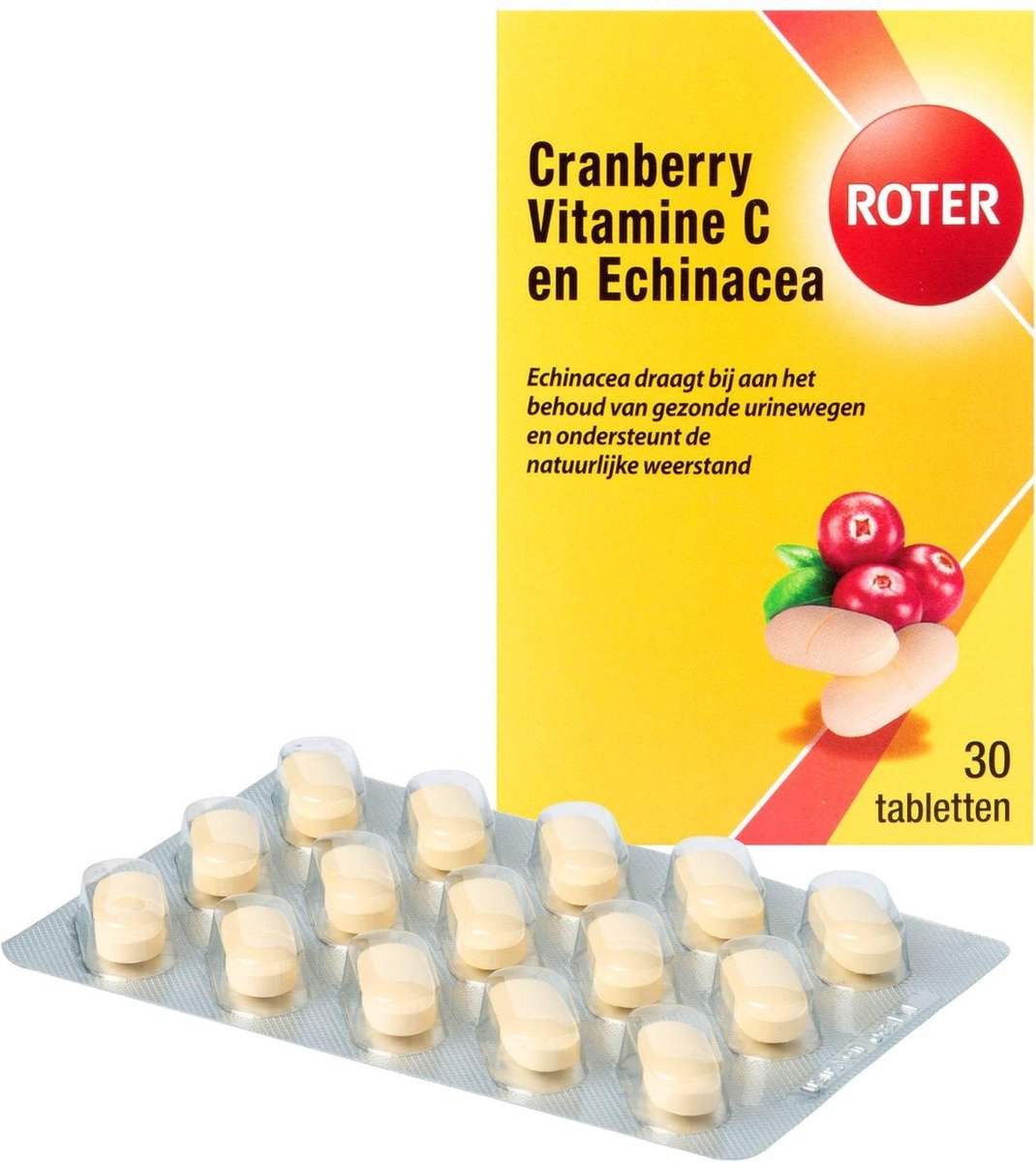 Roter Cranberry Vitamine C Echinacea - Vitaminen 30 tabletten | bol.com