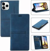 GSMNed – iPhone 12 Pro Max – Leren telefoonhoes Blauw – Luxe iPhone 12 Pro Max – pasjeshouder – wallet – Blauw