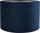 Lampenkap Cilinder - 30x30x20cm - Alice velours donkerblauw - taupe binnenkant