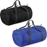Set van 2x kleine sport/draag tassen 50 x 30 x 26 cm - Zwart en Blauw - Zwemspullen/speelgoed en meer