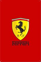 Ferrari - metalen poster | bord - rood met geel logo - Formule 1 - f1 - f1 2021