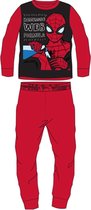 Marvel Spiderman - fleece pyjama - rood/zwart - maat 128