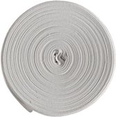 Wit biaisband van katoen – voor nette afwerking stof en kleding – gevouwen katoenen band - 5 meter lang – 2 centimeter breed – o.a. voor vlaggenlijnen, tafelkleden, kleding en tassen