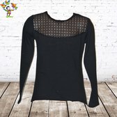 Zwarte longsleeve meisjes 98/104 -s&C-98/104-Longsleeves meisjes