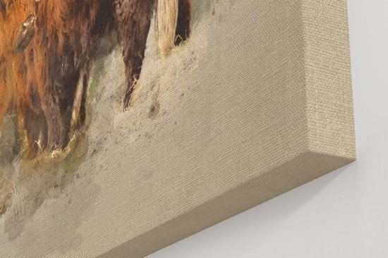 Artaza Peinture Sur Toile Deux Vaches Highlander Écossaises - Abstrait - 60x40 - Photo Sur Toile - Impression Sur Toile