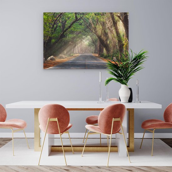 Artaza - Peinture sur toile - Route entourée d' Arbres - 90x60 - Photo sur toile - Impression sur toile