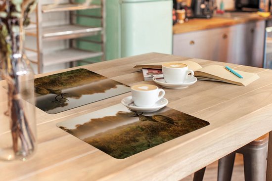 Set de table - Cerf - Brume - Automne - 45x30 cm - 6 pièces