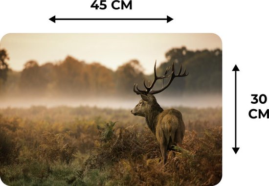 Set de table - Cerf - Brume - Automne - 45x30 cm - 6 pièces
