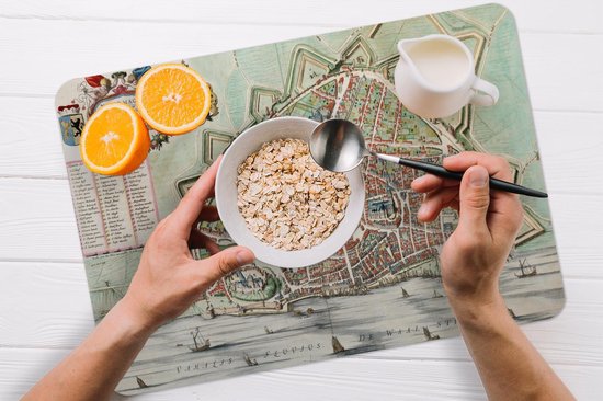 Set de table - Carte - Nederland - Vintage - 45x30 cm - 6 pièces