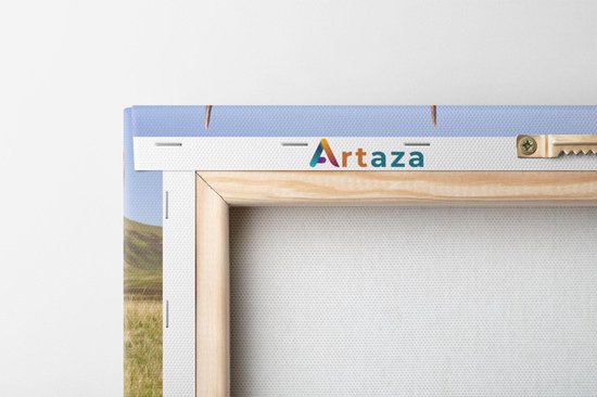 Artaza Canvas Schilderij Schotse Hooglander Koe - Kleur - 80x100 - Groot - Foto Op Canvas - Canvas Print